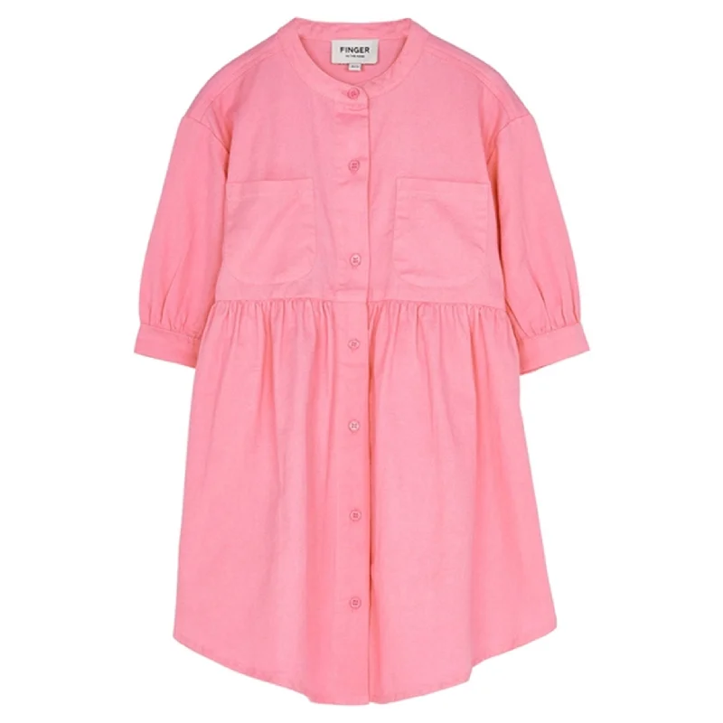 Finger In The Nose Swing Fluo Pink Shirt Dress