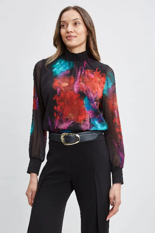 Mock Neck Studio Floral Shirt