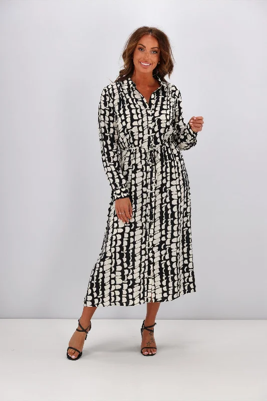 Shine On Label Becca Shirt Dress Geo Print