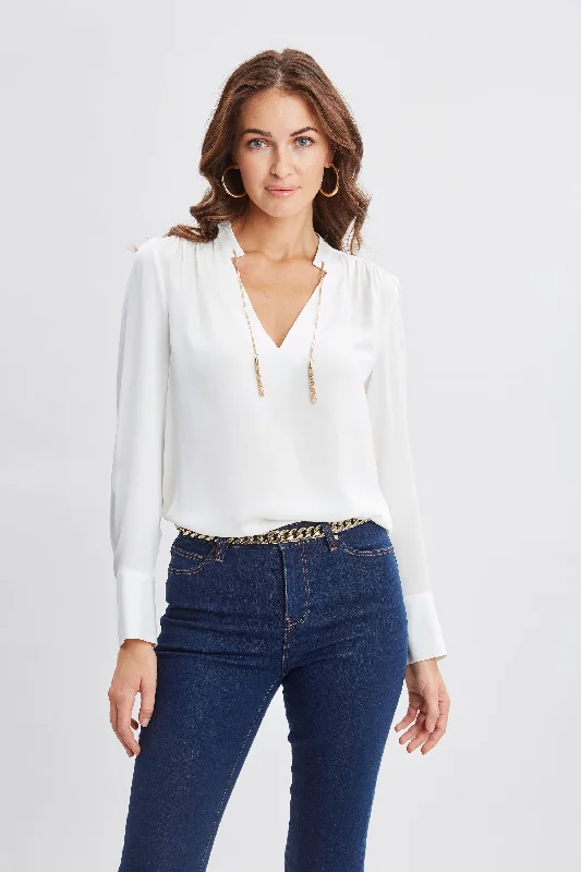 Silk Chain Tassel Shirt