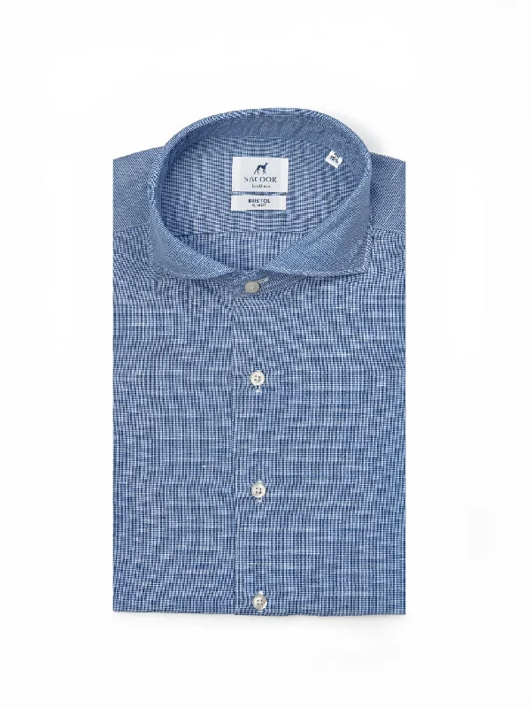 Slim fit New Formal linen structure shirt