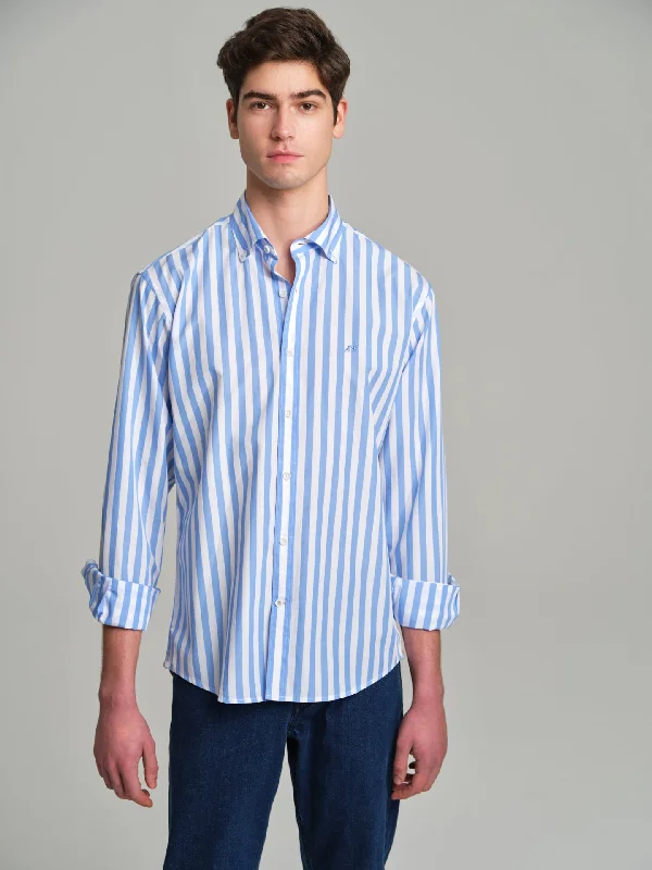 Slim fit sport striped 120's Double Luxury BCI Cotton shirt