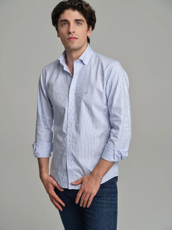 Slim fit sport striped Elton BCI Cotton shirt