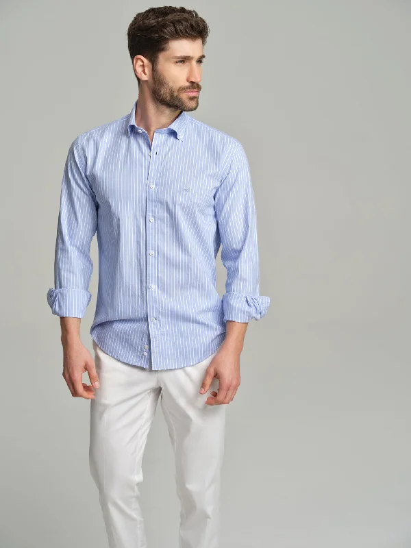 Slim fit sport striped Elton BCI Cotton shirt