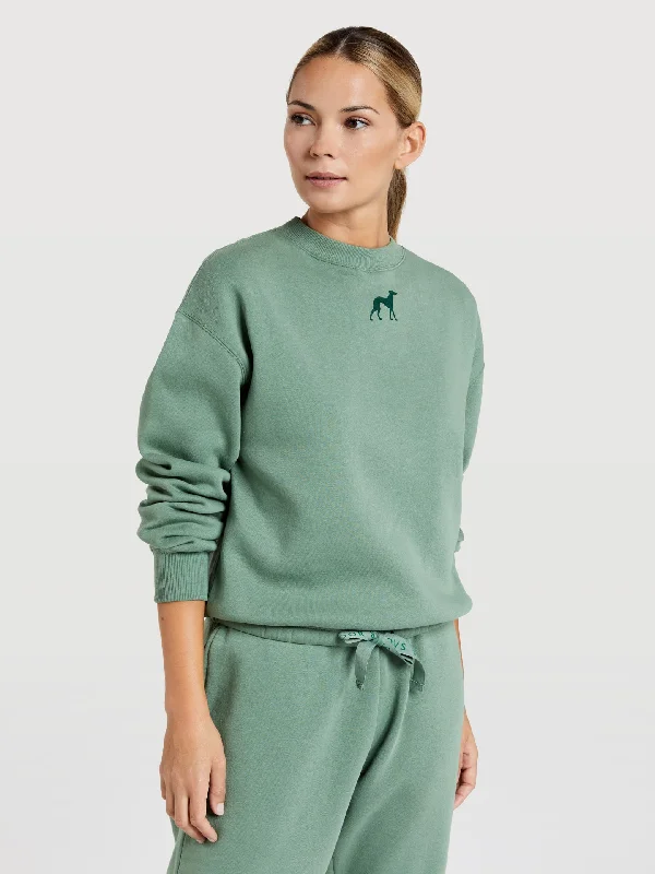 Sweatshirt with bottom tape and chest print