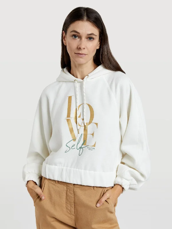 Sweatshirt with hoodie and graphic print