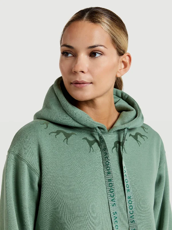 Sweatshirt with hoodie and logo print