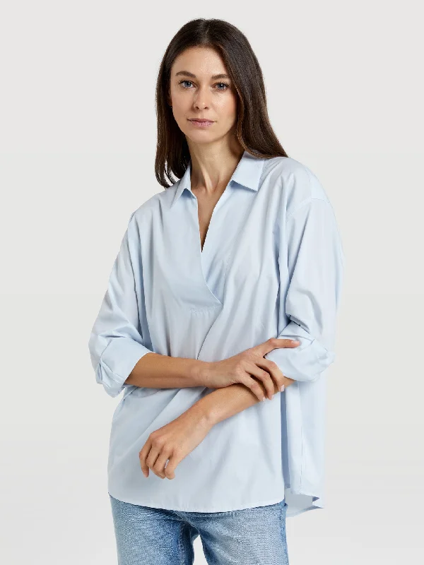 V shape placket shirt