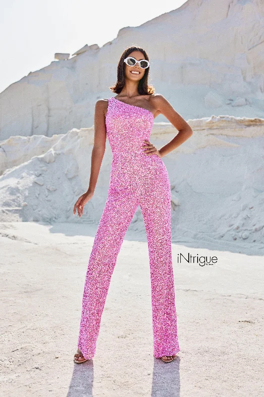 Blush by Alexia Designs 91016 - One Shoulder Sequin Jumpsuit