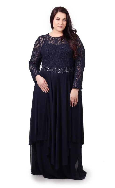 Decode 1.8 - Long Sleeve Sheer Lace A-Line Dress 183818WSC