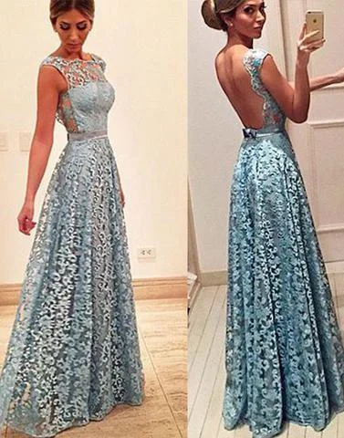 long prom dress, prom dress, lace prom dress, backless prom dress, light blue prom dress, BD12639