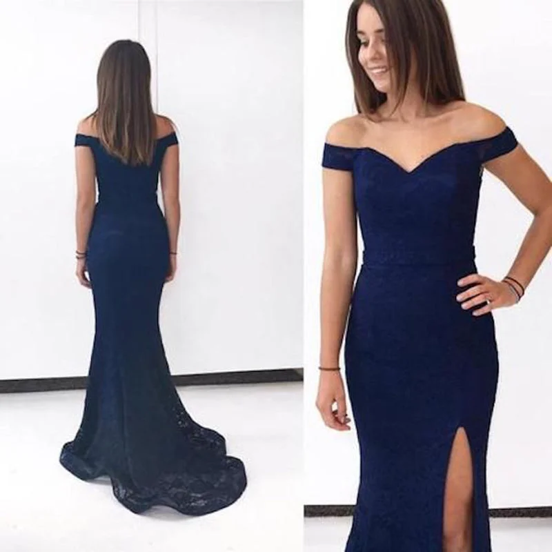 LP4587 Elegant Fitted Prom Dress Lace Mermaid  Long Formal evening gowns for women