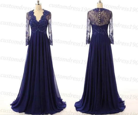 modest prom dress, long prom dress, v-neck prom dress, lace prom dress,bridesmaid dress, BD390